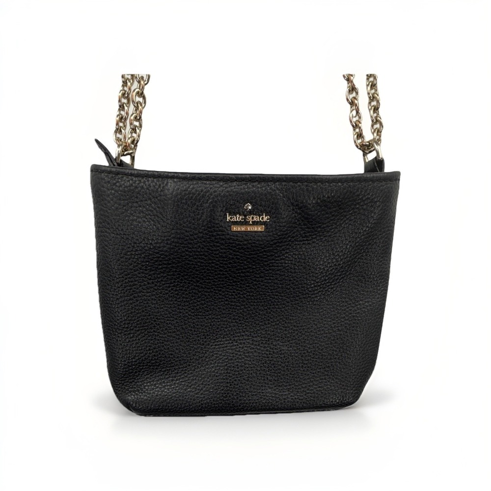 2018 Kate Spade Jackson Street‎ Ellery Crossbody Purse/Bag Black Gold Chain